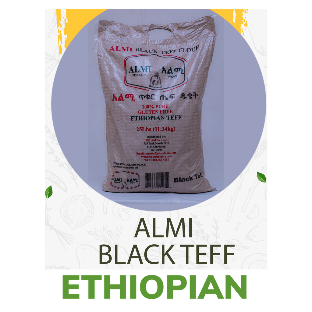 Teff flour Almi black Ethiopian 25 LB