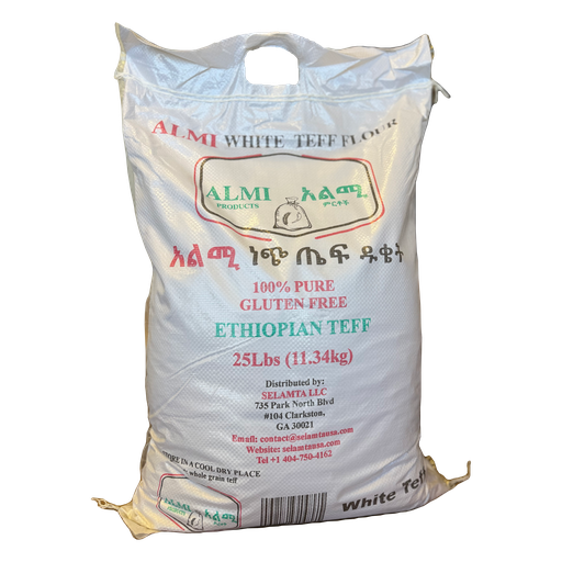 [1283] Teff flour Almi White Ethiopian 25 LB