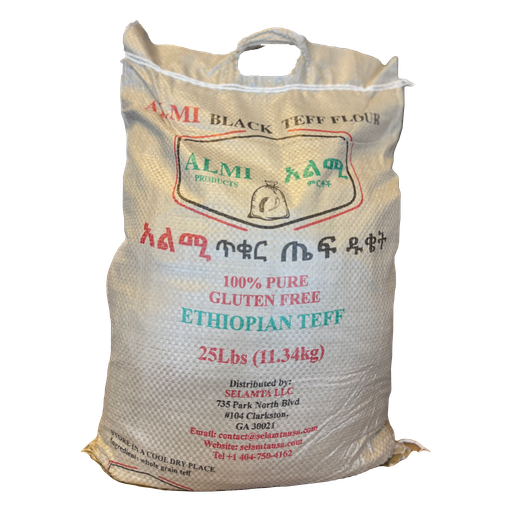 [1282] Teff flour Almi black Ethiopian 25 LB