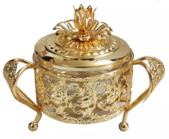 [2130] Sugar Bowl with Lid Gold S430