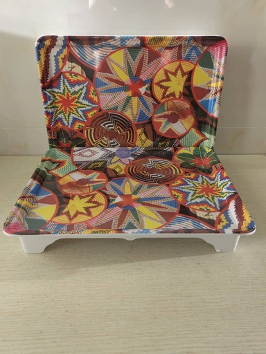 [5895] Mica Rekebot With Foot (Flower Mesob)