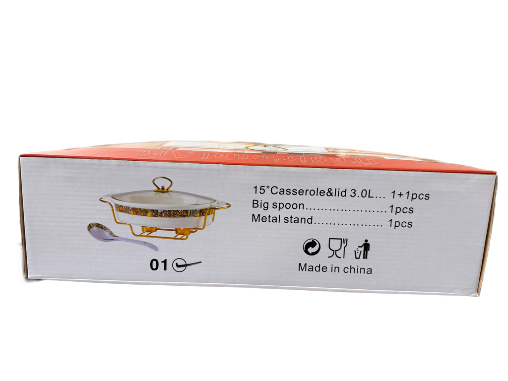 15" Oval Food Warmer & Spoon (Saba) 3.0L