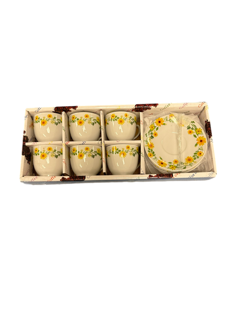 6 Coffee Cups And Saucers With Handle (Adey Abeba)