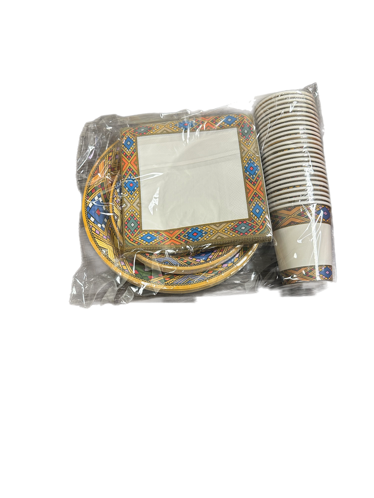 Disposable party set 100pcs (9"+7"+cup+Napkin)x25