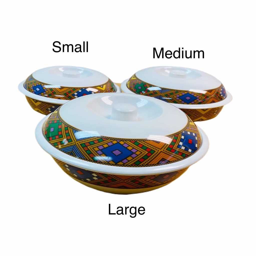 3 PCS Mica Bowl With Lid (Large Telet)