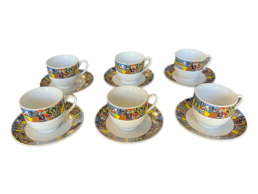 6 Coffee Cups And Saucers With Handle (Saba)