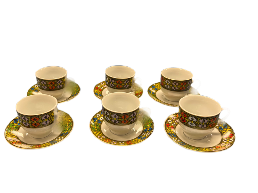 6 Coffee Cups And Saucers Without Handle (Small Telet)