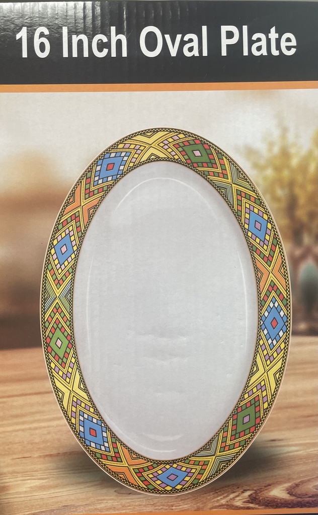ሞላላ ሴራሚክ ትሪ 16" (በትልቅ ጥለት)