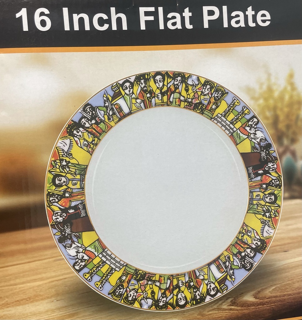 Round Ceramic Plate 16 inches Saba