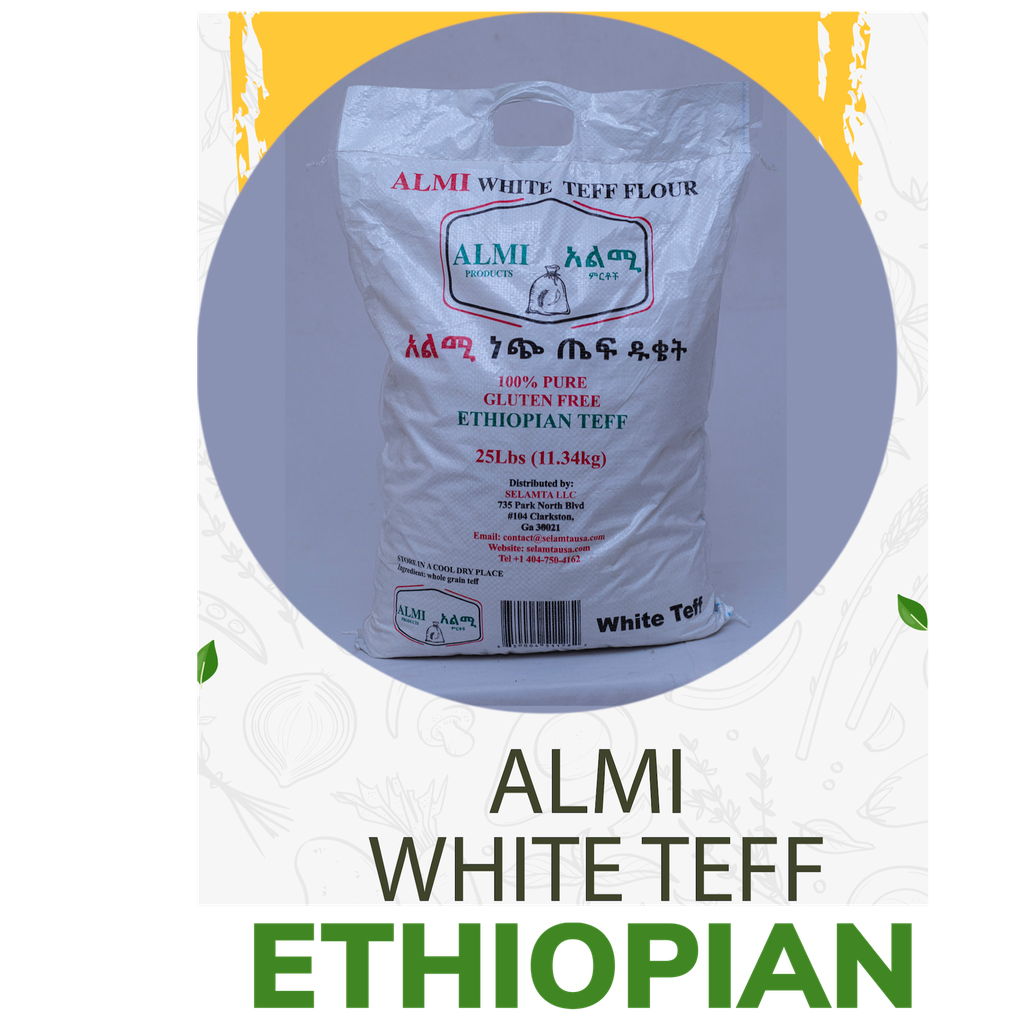 Teff flour Almi White Ethiopian 25 LB
