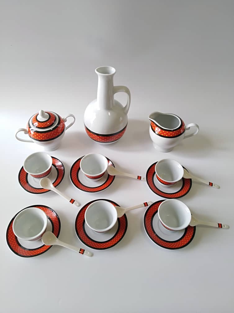 22 PCS Coffee Set (Red And Yellow)