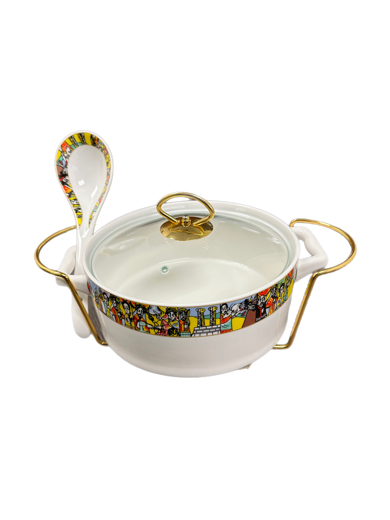 8 "Round Food Warmer & Spoon (Saba) 2.0L