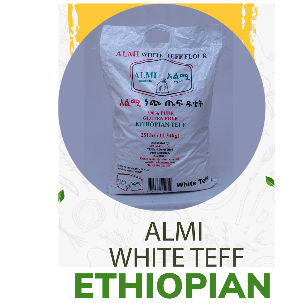 Ethiopian Teff flour Almi White 25 LB