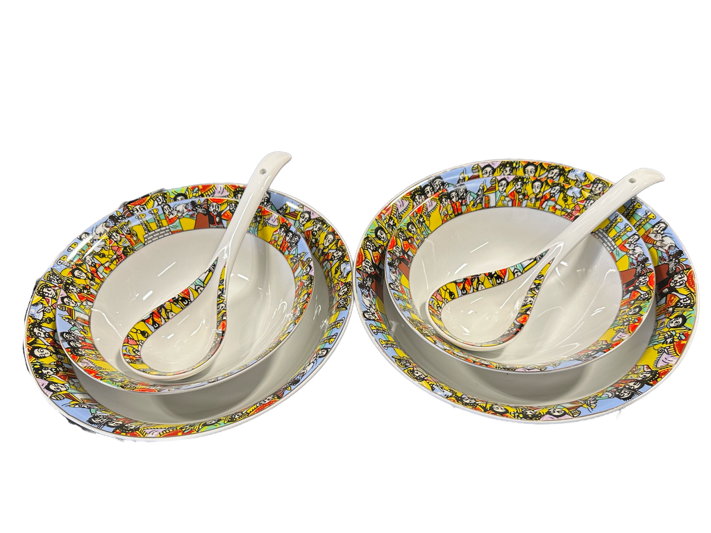 4 Serving Bowls + 2 Spoons (Saba)