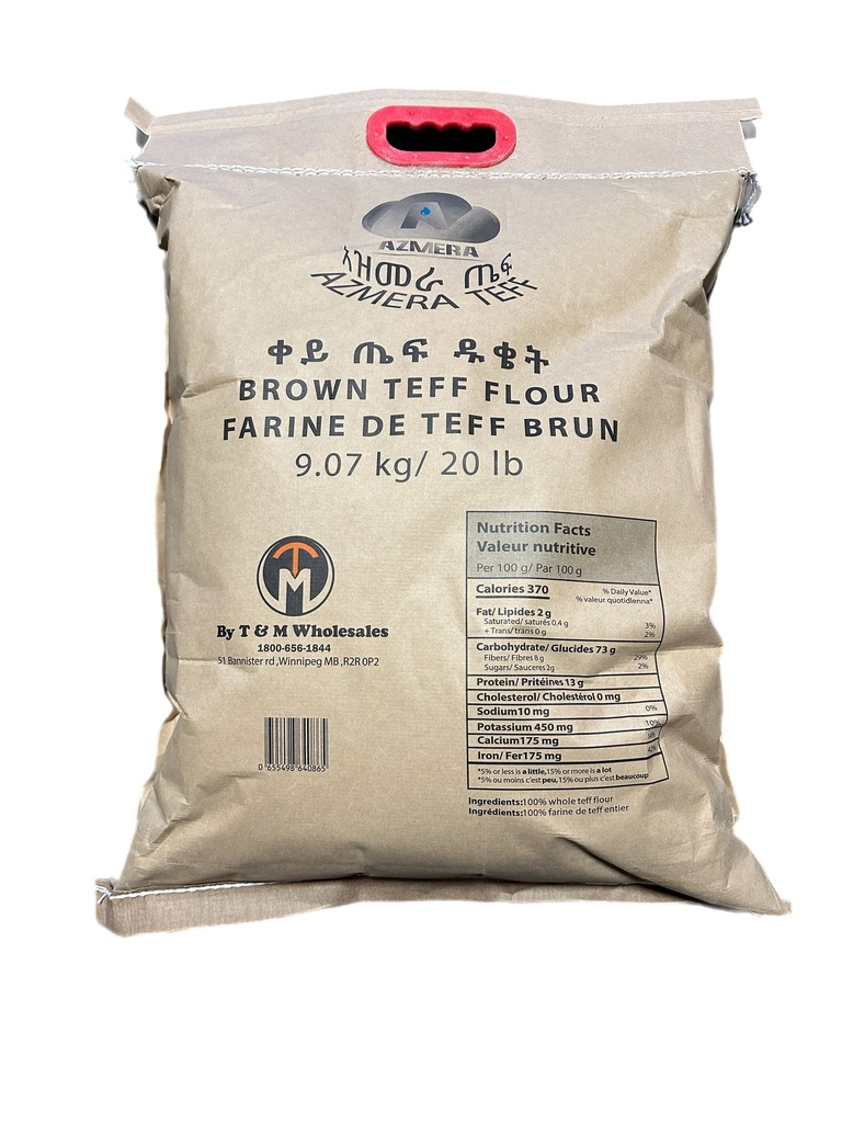 Azmera teff flour black Ethiopian 20 LB