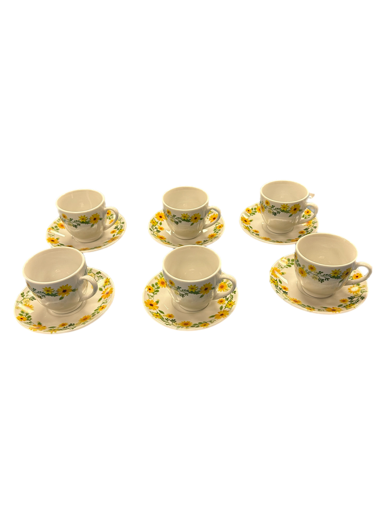 6 Coffee Cups And Saucers With Handle (Adey Abeba)