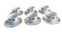 6 Coffee Cups And Saucers Without Handle (Habesha Print)(White) 