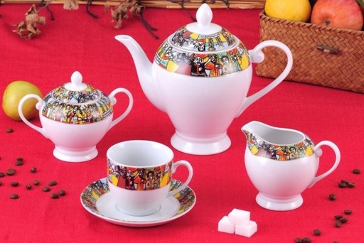 [2177] 17 PCS Tea Set (Saba) 