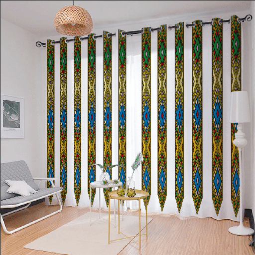 [561] 2 ፍሬ የሳሎን መጋረጃ 50X84 " (በጥለት)