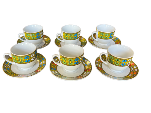 [273] 6 COFFEE CUPS AND 6 SAUCERS (telet small) with handle 