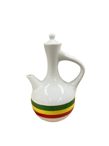[2054] Ceramic Jebena (Ethiopian Flag)