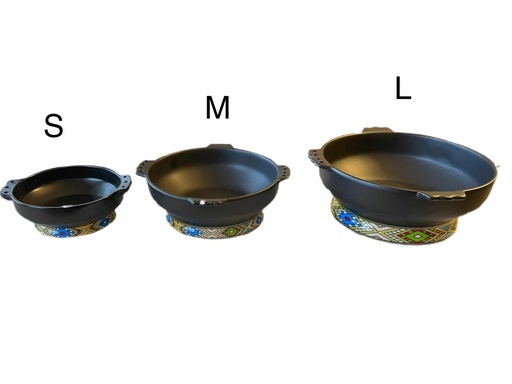 [322] Ceramic Kitfo serving plate medium  Telet Large 7"