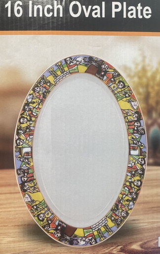 [2207] Oval Ceramic Plate 16" (Saba)