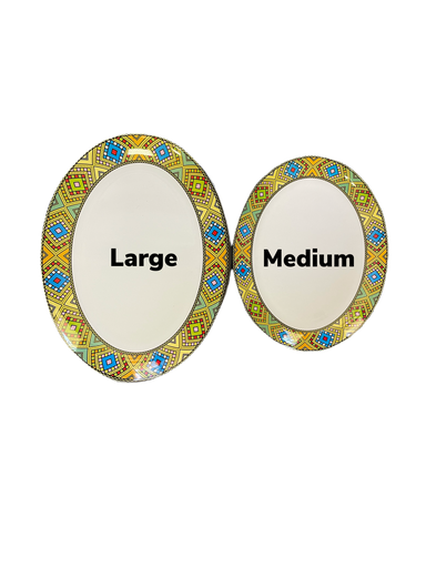 [7769] Oval Mica Plate Medium 14" (Large Telet)