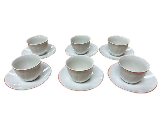 [293] 6 Coffee Cups And Saucers (White)