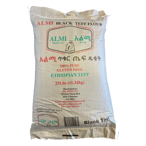 [1282] Teff flour Almi black Ethiopian 25 LB