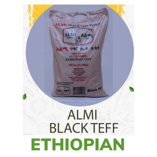 [85] Teff flour black Ethiopian  25 LB