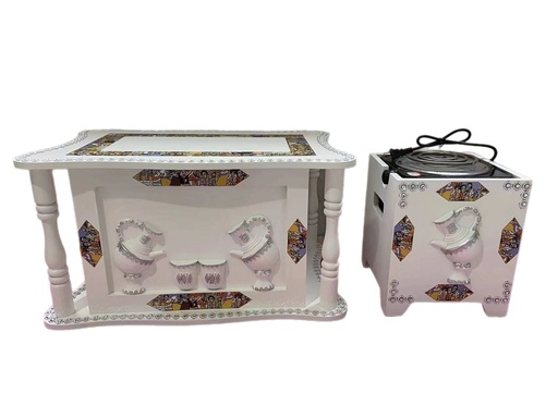 [10127] Embossed Rekebot Set Large Telet Set (Sliver)