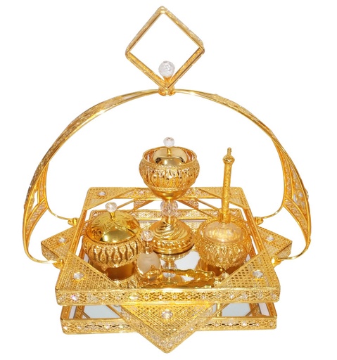 [2093] Incense Burner Set Gold T341