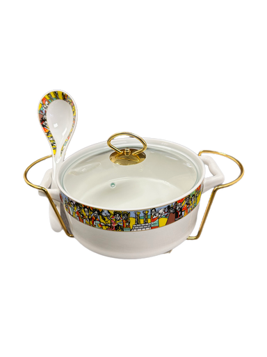 [7394] 8 "Round Food Warmer & Spoon (Saba) 2.0L