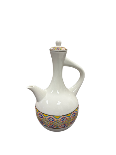 [2963] Ceramic Jebena (Yellow & Blue)