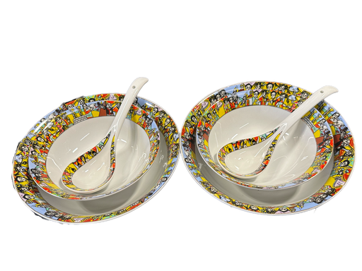 [2244] 4 Serving Bowls + 2 Spoons (Saba)