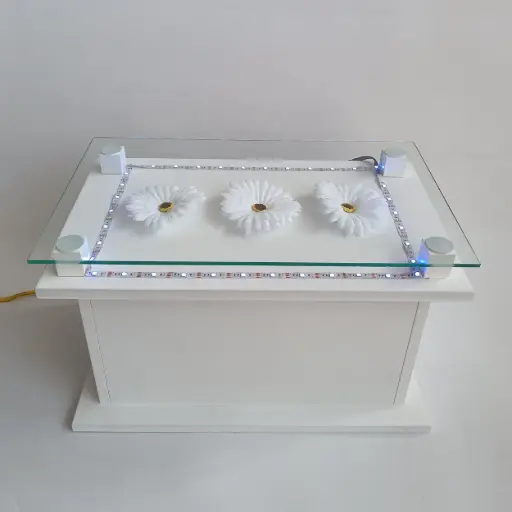 [6004] White Rekebot glass & Light top