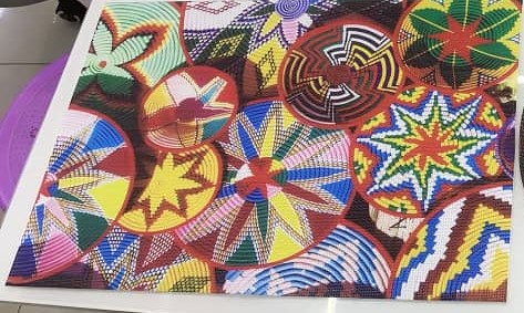 [4119] Table Mat (Flower Mesob) 12 X 18 inches