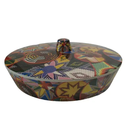 [3784] Injera Mesob Mica (Flower) 