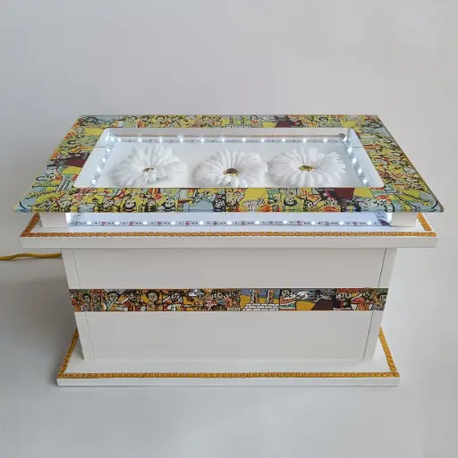 [6028] Saba Gold Rekebot Glass & Light Top
