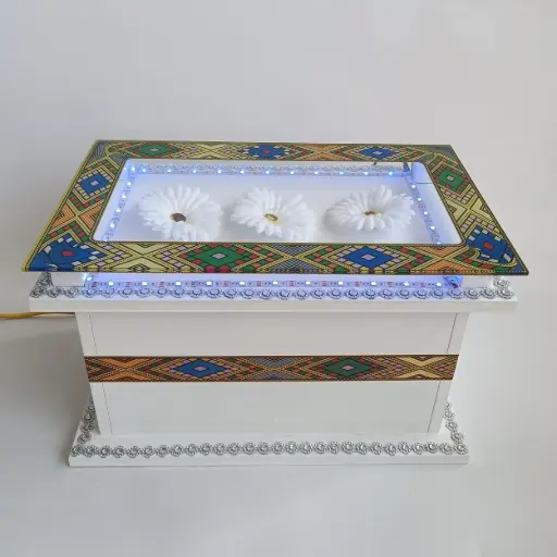 [6059] Telet Silver Rekebot Glass & Light Top 